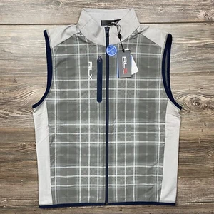 Ralph Lauren RLX Men's Golf Paneled Stretch Vest Grey Plaid Size Medium NWT $168 - Picture 1 of 12