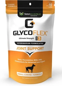 Vetriscience GlycoFlex 3 Maximum Joint Support Supplement Small Dogs 60 Chews - Picture 1 of 3