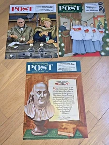 Carteles de QUIOSCO de cartón de la revista The Saturday Night Post años 50 3 (juego 22) - Imagen 1 de 7
