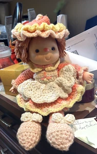 Vintage Strawberry Shortcake Typ gehäkelte Puppe Vinyl Kopf Hand 13" Lutscher Lane - Bild 1 von 8