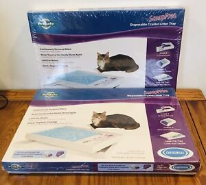LOT of 2 SCOOPFREE PET SAFE SINGLE  DISPOSABLE CRYSTAL LITTER TRAYS PAC00-14229 