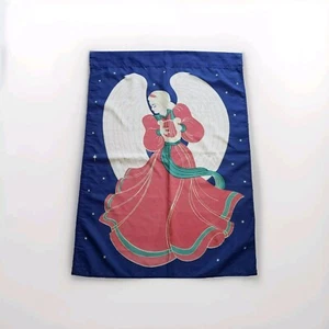 Vintage Flag Angel with Wings Playing Harp Christmas Garden Flag - Picture 1 of 7