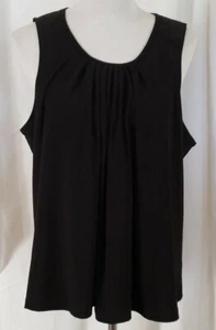 Brittany schwarze Damen Bluse Größe 2X ärmelloses Oberteil Shirt Übergröße schwarz ärmellos - Bild 1 von 5