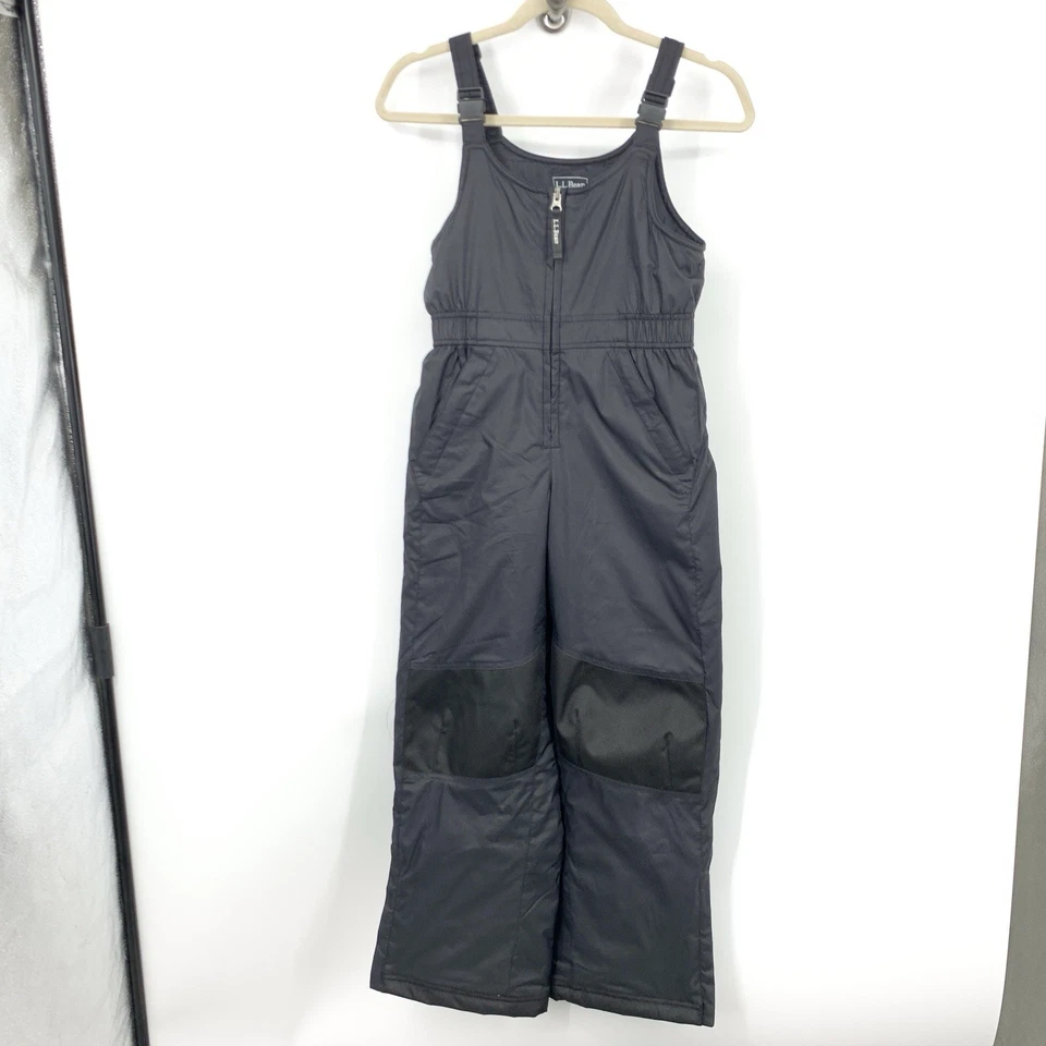 LL Bean Kids Size 10 Snow Pants Bib Overalls Cold Buster Black Boys Girl - Image 1 of 4
