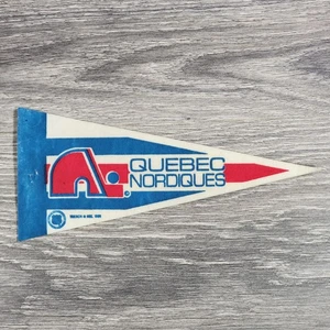 Vintage 1989 Quebec Nordiques Mini Pennant NHL Hockey 9" x 4” Felt Banner Flag - Picture 1 of 10