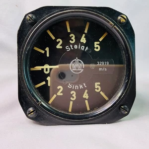 Vintage Variometer Vertical Speed Indicator VSI German Instrument Panel Avionics - Picture 1 of 7
