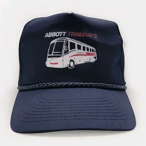 De colección Abbott Trailways Camionero Sombrero Bus Driver Malla Snapback Gorra Azul Marino - Imagen 1 de 9