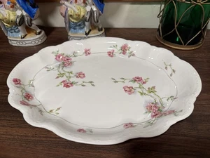 Plato de cena Homer Laughlin Hudson China con patrón floral rosa aprox. Años 20. - Imagen 1 de 4