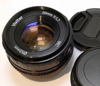 Vivitar MC 50mm f 1.7 lens for Pentax K PK mount - near mint condition, USA - Image 1 of 4