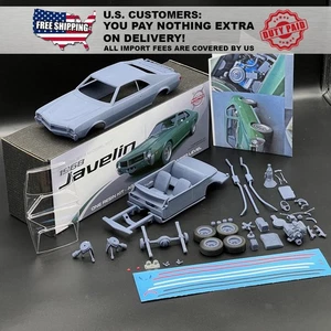 1/25 1968 AMC Javelin Premium Resin Model Kit w/ Engine, Decals & Clear Parts - Picture 1 of 12