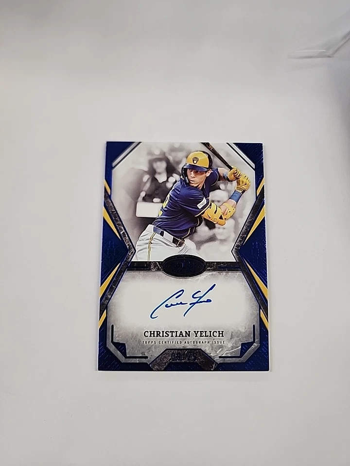2025 Topps Tier One Christian Yelich Auto Blue /25 ZP - Image 1 of 3