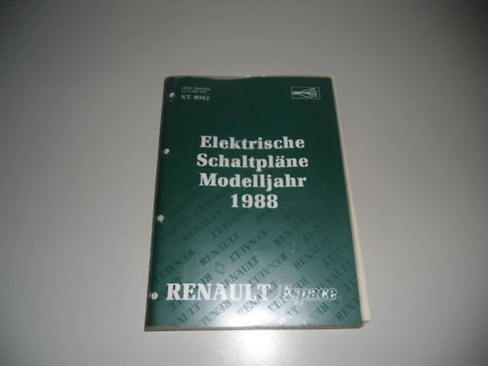 Manual De Taller Electricidad Esquemas Modelo 1988 Renault Espace Año 1989 - Imagen 1 de 1