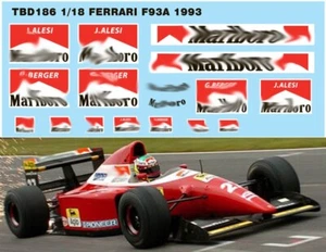1/18 Decals für Ferrari F93A F1 1993 Sponsor Decals TB Decal TBD186 - Bild 1 von 1