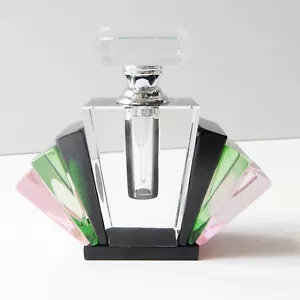 Art Deco Crystal Glass Perfume Bottle Scent Bottle with Dibber - Picture 1 of 7