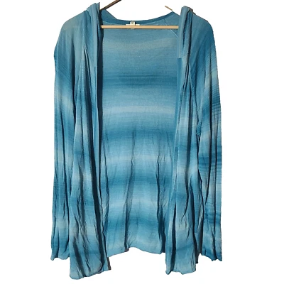 Soft Joie Open Front Cardigan Sweater Women's Size Small Blue Hooded Lightweight - Image 1 of 4