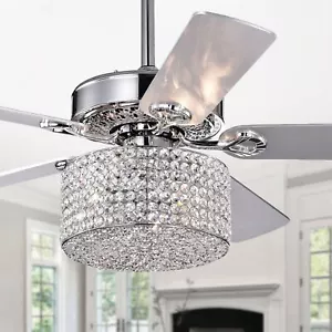 Rexen Chrome 52-Inch 5-blade Lighted Ceiling Fan - Picture 1 of 6