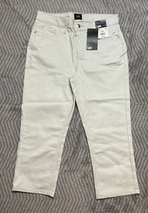 Lee Mid Rise Soft Grigio Taglia 10M.Ottimo Casual Capri Nuovo Con Etichette Donna - Foto 1 di 4