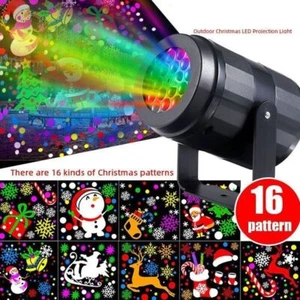 16 Pattern Outdoor Christmas Projector Laser Light Snow Landscape Garden Lamp - Picture 1 of 12