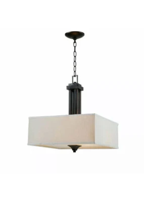 Manor Brook Mattock 3-Light Oil Rubbed Bronze Square Drum Pendant - Image 1 of 4