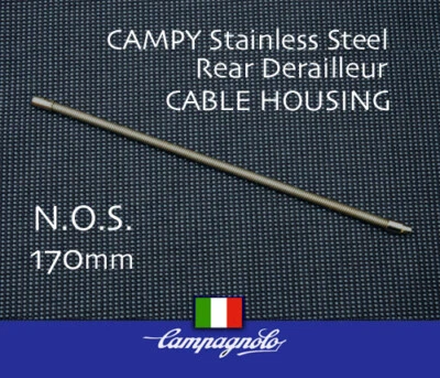 Carcasa de cable trasero Campagnolo 180 mm acero inoxidable, N.O.S. Se envía $10. Extra Foto 1 de 3