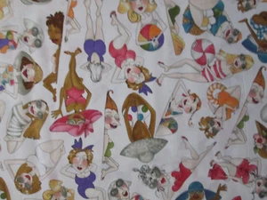 BEACH LADIES EVERONE IS BEAUTIFUL LORALIE WHITE COTTON FABRIC FQ OOP - Picture 1 of 6