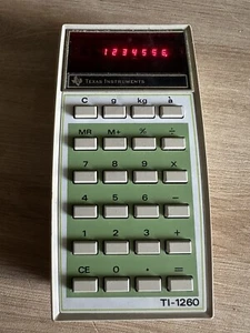 Calculatrice Texas Instruments TI-1260 Calculator Vintage RARE Fonctionnelle - Photo 1/6