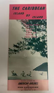 The Caribbean Island American Airlines Pan Am Timetable Brochure 1957 RARE - Picture 1 of 3