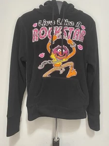 2008 Black Hoodie,The Muppets,"Live Like A Rockstar", Youth/Juniors Size Large - Picture 1 of 10