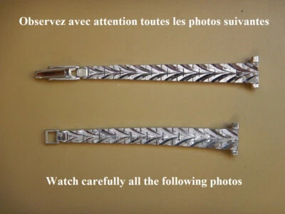 Bracciale In Metallo Rodio Argento 8 10 12 MM N.O.S. 60 Anse Fisse O A Pompa - Immagine 1 di 4