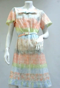 Vintage 50s Belted Sheer Dress - Picture 1 of 10