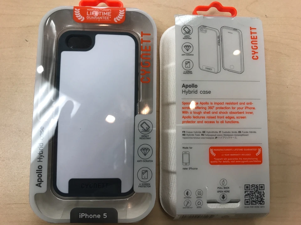 5x Cygnett Hybrid iPhone 5 5S 5SE Case - White/Grey Shock Absorbent -5pc - Image 1 of 1