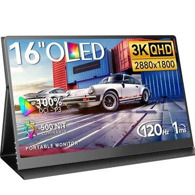 16” OLED 120Hz Gaming Monitor 2880x1800 100%DCI-P3 Portable Monitor for Laptop - Image 1 of 4