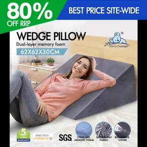 STARRY EUCALYPT Wedge Pillow Memory Foam Cushion Back Neck Support Sofa Bed - Picture 1 of 12