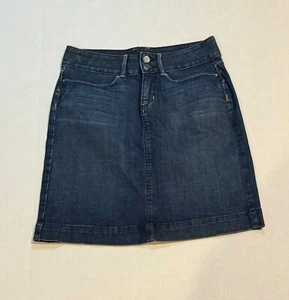 Banana Republic Damen dunkelblau Waschung Freizeit Denim Mini A-Linie Rock Größe 2 - Bild 1 von 10