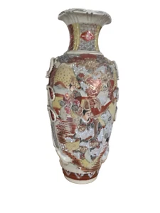 Antique Large Hand Painted Japanese Satsuma Vase 48 cm - Picture 1 of 9