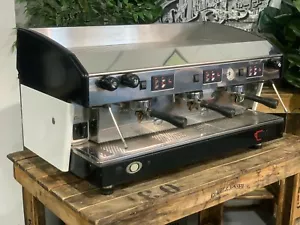 WEGA ATLAS 3 GROUP BLACK & WHITE ESPRESSO COFFEE MACHINE COMMERCIAL CUSTOM CAFE - Picture 1 of 12