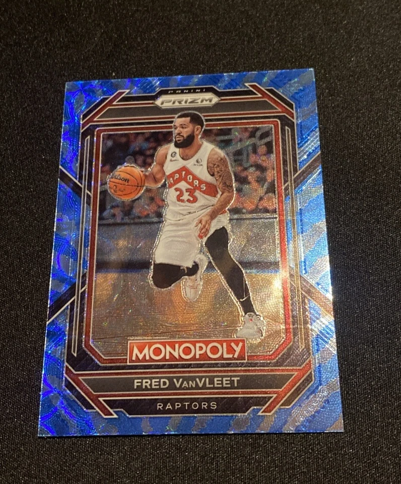 2022-23 Prizm Monopoly Fred Vanvleet Blue Tiger Stripe #83 - Image 1 of 2