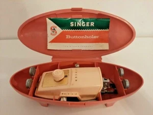 Vintage 1960 Singer Buttonholer Sewing Attachment With Pink Clam, 489500, 489510 - Picture 1 of 12