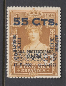 Spain Sc B64 MNH. 1927 blue 55c surcharge on 4p bister, fresh, bright, VF - Picture 1 of 2