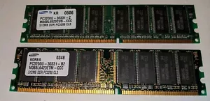2x Samsung 512MB (1GB total) PC3200U-30331-Z M368L3223FTN DDR RAM - Picture 1 of 2