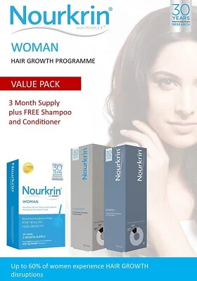 Nourkrin Woman Value Pack 180 Tablets, Shampoo and Conditioner ( Image may Vary)