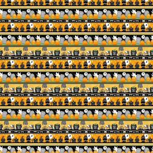 NIGHTS OF OLDE SALEM BY HENRY GLASS GLOW IN THE DARK BORDER STRIPE FABRIC 32"x44 - Picture 1 of 3