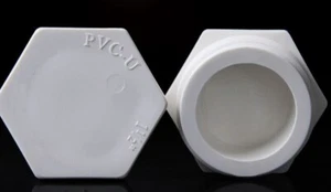 PVC Außengewinde Blindkappe Anschlag Ende SteckerBSPT 1/2" 3/4" 1" 11/4" 11/2" 2" - Bild 1 von 7