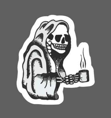 Parca Adhesiva Taza de Café Impermeable Huesos Esqueleto Regalo NUEVO Foto 1 de 3