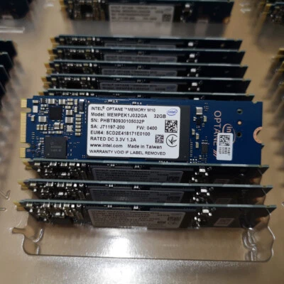 Intel Optane Memory SSD M.2 2280 32GB MEMPEK1J032GA PCIe 3.0 3D Xpoint NVMe - Image 1 of 4