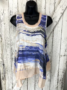 Simply Vera Wang Tanktop Damen hellbraun schiefer elfenbeinfarben gestreift Größe PS - Bild 1 von 5