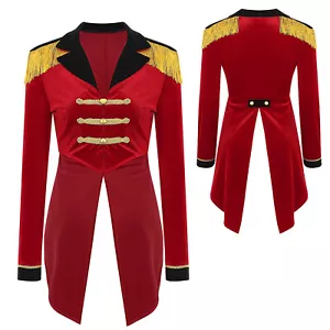 DE ranrann Damen Uniformjacke Zirkusdirektor Jacke Mantel Frack Party Kostüm - Bild 1 von 39
