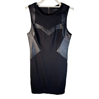 Nanette Lepore | Rio Grande 皮革和 Ponte 紧身连衣裙皮革装饰尺寸 4 — 第 1/4 张图片