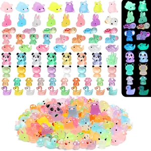 240 Pcs Mini Resin Animals Miniature Luminous Animals Ducks Frogs Turtles Pandas - Picture 1 of 12