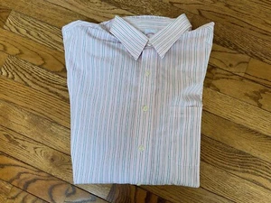 Men's Brooks Brothers Traditional NON IRON Pink Striped Dress Shirt Size 16.5-33 - Picture 1 of 4
